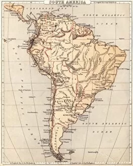 Images Dated 6th August 2016: Map of South America 1869