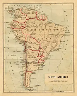 Map of South America 1876