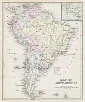 Chile Collection: Map of South America 1877