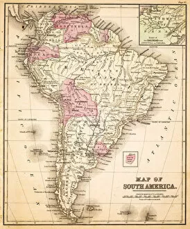 Brazil Gallery: Map of South America 1883