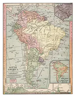 Map of South America 1889