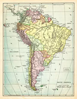 Chile Collection: Map of South America 1895