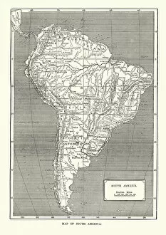 Images Dated 22nd January 2018: Map of South America, 19th Century