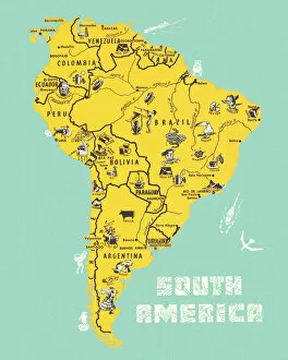 Csa Printstock Collection: Map of South America