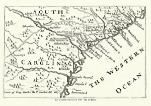 Images Dated 22nd February 2019: Map of South Carolina in 1730, 18th Century