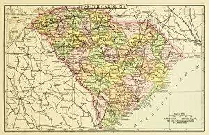 Images Dated 18th June 2015: Map of South Carolina 1894