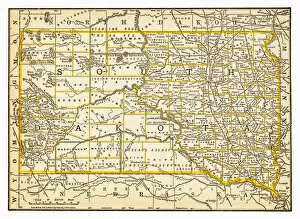 Images Dated 25th April 2018: Map of South Dakota 1893