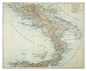 Images Dated 28th April 2016: Map of southern Italy 1895