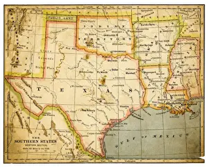 Map of the southern states 1883