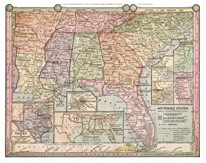 Map of Southern states1889