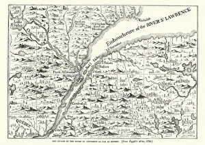 Images Dated 22nd February 2019: Map of the St Lawrence river, 18th Century