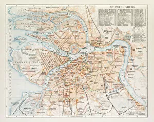 Images Dated 30th June 2015: Map of St. Petersburg 1895