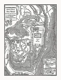 Map of the Stations of the Cross of Jesus Christ