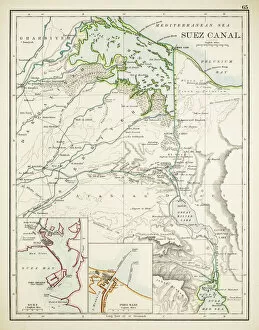 Images Dated 3rd July 2015: Map of Suez Canal 1897