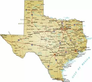 Images Dated 2nd October 2018: Map of Texas