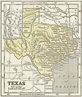 Images Dated 28th July 2016: Map of Texas 1855