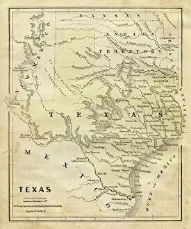 Backgrounds Collection: Map of Texas 1856
