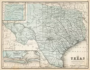 Images Dated 1st August 2016: Map of Texas 1867