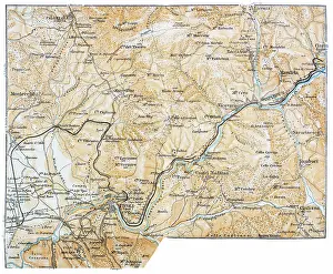 Map of Tivoli, Vicovaro And Montecelio Surroundings, Italy - 1893