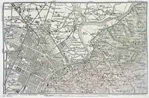 Map of Turin, Italy - 1893