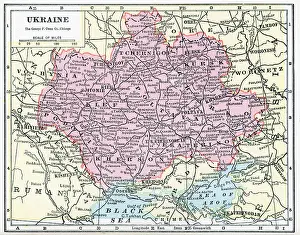 Prints of A color map of Ukraine, 1922. (Photo by Interim Archives/Getty Images) Discover the World in Maps: Past, Present, and Beyond: Map Of Ukraine
