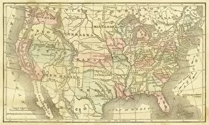 Images Dated 27th July 2016: Map of United States 1856