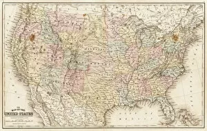 Images Dated 1st August 2016: Map of United States 1867