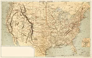 Images Dated 29th July 2016: Map of United States 1869