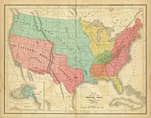 Images Dated 11th September 2014: Map of United States 1876