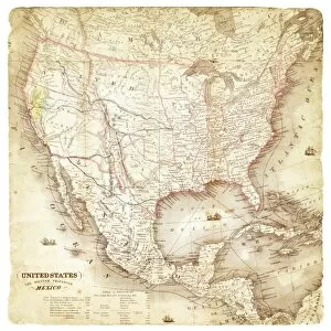 Images Dated 26th January 2016: Map of United States and Mexico 1849