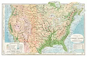 Images Dated 8th May 2018: Map of USA 1877