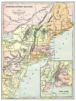 Map of the USA Northeastern section 1897