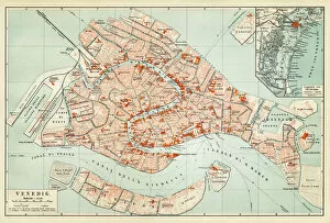 Images Dated 26th June 2015: Map of Venice 1897
