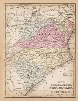 Map of Virginia and Maryland 1881