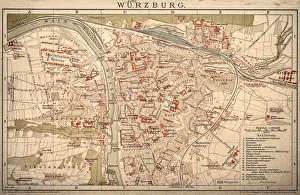 Franconia Prints: Map of WAOErzburg 1898