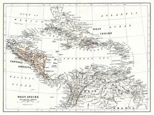 Panama Gallery: Map of West Indies 1894
