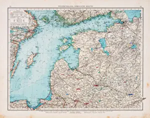 Map of West Russia and Baltic sea 1896