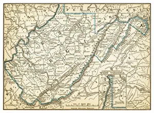 Map West Virginia of 1893