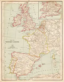 Map of Western Europe 1877