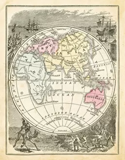 Images Dated 30th April 2018: Map of Western hemisphere 1871