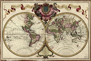 Images Dated 25th March 2009: Map of the world, 1720