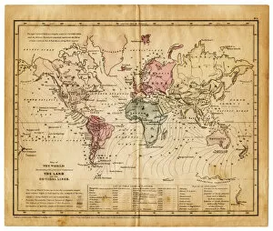Images Dated 13th January 2012: map of the world 1855