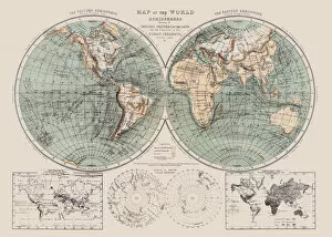 Globe Navigational Equipment Gallery: Map of the world 1869