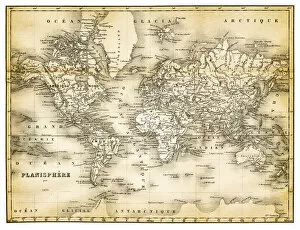Images Dated 9th July 2012: map of the world 1873