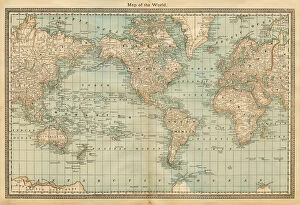 Images Dated 6th January 2012: map of the world 1882