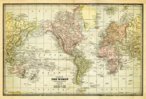 Images Dated 10th January 2012: map of the world 1882