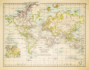 Images Dated 3rd July 2015: Map of the world 1897