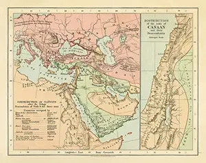 Maps of the Distribution of Nations after the Deluge with Descendants of Noah and the Distribution of the Sons of Canaan