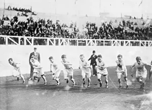 Prints of (Original Caption). Olympic Games, London, England 1908- Start of Marathon Capturing Glory: A Journey Through Olympic History: Marathon Start Line