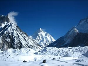 Images Dated 20th August 2009: Marble Peak and K2 mountain from Concordia camp site in Karakorum range
